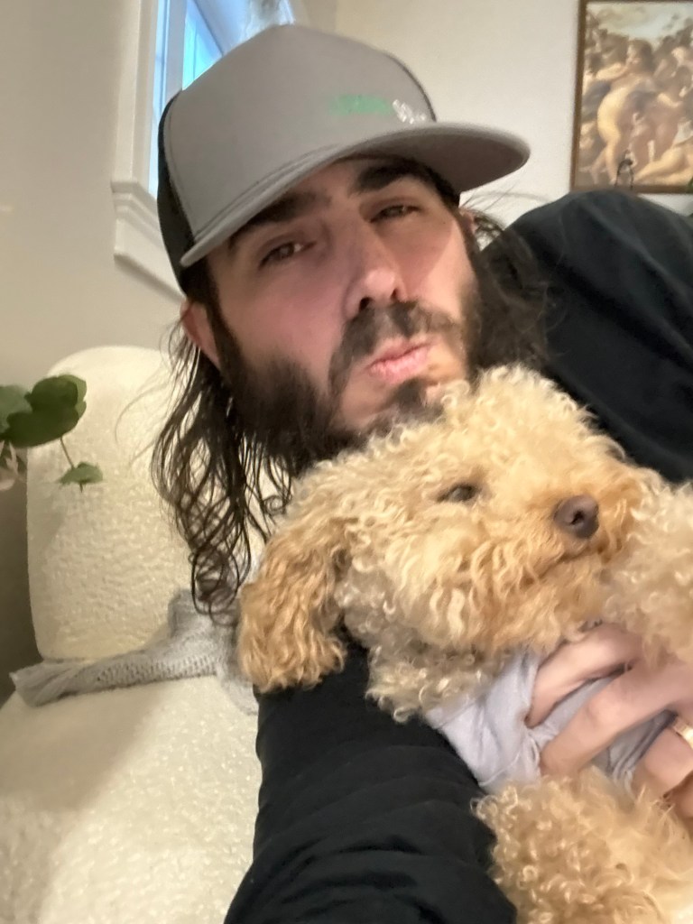 Sexy james patenaude xtina lee’s husband holding their puppy, Teddy otherwise known as Theodore 🐾